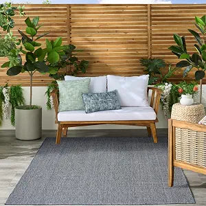 Nourison Home Tulum Denim 4' x 6' Area Rug - Easy Clean, Non Shedding, Bed Room, Living Room, Dining Room, Kitchen (4' x 6')