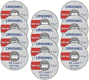 Dremel EZ456B 1 1/2-Inch EZ Lock Rotary Tool Cut-Off Wheels- Rotary Tool Cutting Accessories, Perfect for Slicing Sheet Metal and Copper Pipe, 12 Pieces
