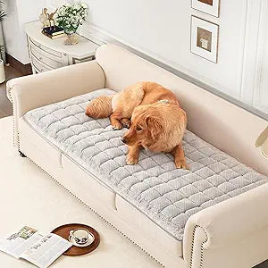 Couch Cover for Sofa, Sectional Couch Cover for Dogs, Sofa Cover Washable, Cushion Cover Blanket Pad Bed Mat for Pets, Chenille Furniture Protector, Grey, 27.6x82.7in