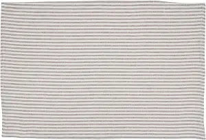 SARO LIFESTYLE Classic Stripe Linen Blend Placemats (Set of 4) - Farmhouse Table Placemats for Everyday Dining, Kitchen Tables and Casual Entertaining, 14"x20", Natural