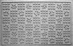 WaterHog Durable Indoor Outdoor Mat  Slip-Resistant Water Trapping Door Mat for Entryway, Porch, Garage, Mudrooms, Patios, Decorative Floor Covering, Made in USA, Dog Paw Design, Medium Grey, 2' x 3'