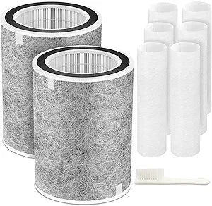 HP302/HP301/HP201 Replacement Filter and 6 Pre-filters Compatible with Shark HP202/HP230/HP231/UA205/AP1000/HC501/HC502, Absorb 99.97% Particulate, Compare Part#: HE2FKBASMB/HE2FKBAS/HE2FKPRO/HE2FKPET