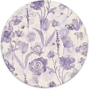 Watercolor Purple Floral Mouse Pad for Desk, Elegant Purple Botanical Flower Mousepad for Work Wireless Mouse Computers Laptop Desk Accessories, 7.9x7.9 Inch