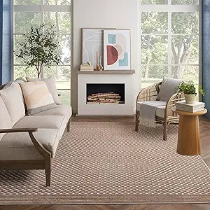Nourison Home Casual Brown 7'10" x 9'10" Area Rug - Easy Clean, Non Shedding, Bed Room, Living Room, Dining Room, Kitchen (8' x 10')