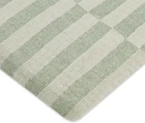 Babyletto Muslin Baby Bassinet Sheets for Girls & Boys - GOTS Certified Breathable Organic Cotton Cover - 360 Fitted, Premium, Soft & Cozy Rectangle Bedside Bassinet Sheets, Moss Green Offset Stripe