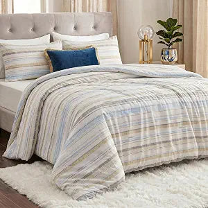 Utopia Bedding King Comforter Set Cottage Stripe, Comforters King Size, 3 Piece Lightweight All Season Down Alternative Bedding Set with 1 Comforter (90 x 102 in) and 2 Pillow Shams (20 x 36 in)