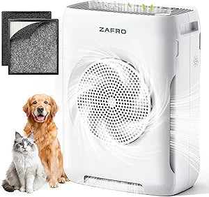 ZAFRO Air Purifiers for Home Large Room Up to 3000 Ft┬▓,H13 HEPA Air Cleaner with Dual Washable Pre-Filter&Air Intake,PM2.5 Air Quality Monitor,Fragrance,Auto/Pet/Sleep Modes for Dust Pollen Smoke Odor