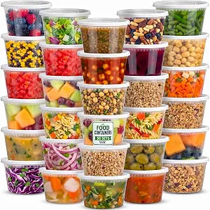 JoyServe 16 Oz Deli Food Containers with Lids - (36 Sets) Airtight Plastic Food Storage for Takeout, Meal Prep, To-Go, and Soup Freezer Containers with 36 Lids, BPA-Free, Dishwasher, Microwave Safe