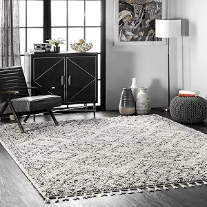 nuLOOM Vasiliki Off White Geometric Power Loomed Area Rug, 2' x 3'