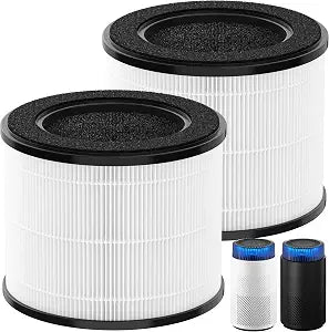 Airmega 100 Replacement Filter Set Compatible with Coway Airmega 100 Air Cleaner Purifier, 3-in-1 Filter of Pre-Filter, H13 True HEPA Filters and Deodorization Filter, 2 Packs