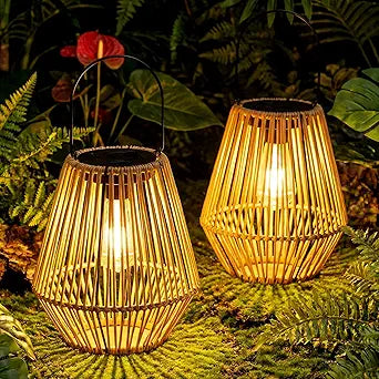 Solar Lanterns,ZUIAOYIBOU Solar Outdoor Lantern Hanging Solar Lights Outdoor Waterproof Boho Gazebo Decor Table Lamps for Outside Patio Porch Tree Decorations Mothers Day Gifts for Mom 2 Pack