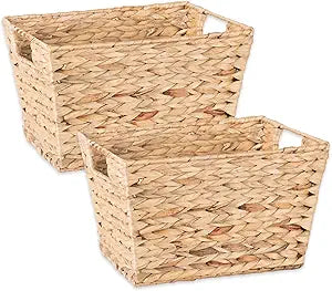 DII Hyacinth Collection Storage Baskets, Natural, Medium Set, 2 Piece