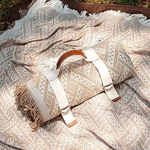 Genovega 2 in 1 Extra Large Rug Outdoor Picnic Blanket Waterproof Woven Boho Mat Giant Beach Towel Travel Essential Yoga Accessories Park Patio Lawn Garden Ground Music Festival Concert Must Have