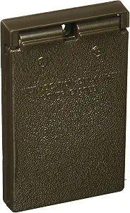 Legrand Pass & Seymour CA26BRV Cast Weatherproof Outdoor Cover, 1 Gang, Decorator or GFCI Opening with Vertical Self-Closing Lid, Bronze (1 Count)