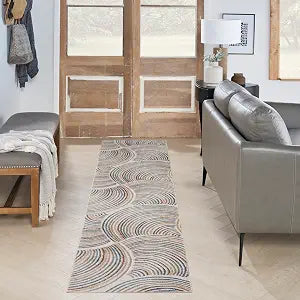 Nourison Home Astra Machine Washable Ivory Multicolor 2'2" x 10' Area Rug - Easy Clean, Non Shedding, Bed Room, Living Room, Dining Room, Kitchen (10' Runner)