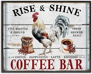 Coffee Bar Rustic Farmhouse Sign, 11 x 14 Inch Framed Gicle Print