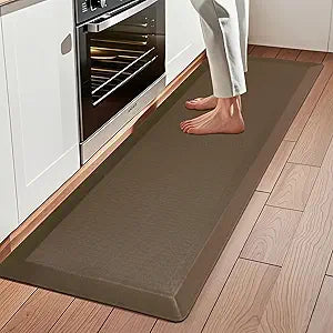Anti Fatigue Kitchen Mats for Floor, Brown 9/10 Extra Thick Cushioned Standing Desk Mat, Comfort Memory Foam Ergonomic Kitchen Rugs and Mats Non-Slip Waterproof for Office, Kitchen, Sink, 20" x 48"