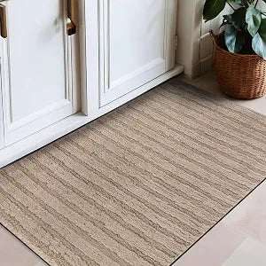 Rugshop Horizontal Stripe Soft Shag High-Low Area Rug, 2' 3" x 4' Beige