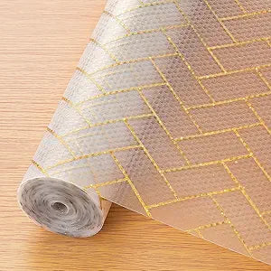 Cooyes Shelf Liner for Kitchen Cabinets  Non-Adhesive Waterproof Drawer Liner  Durable EVA Material Easy-to-Cut Shelf Paper for Refrigerator, Cupboard, Dresser with Modern Pattern