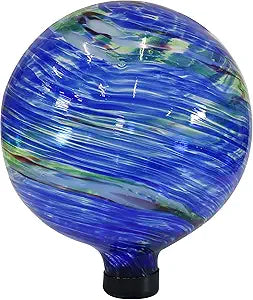 Sunnydaze 10-Inch Gazing Ball for Garden - Glass Gazing Globe for Outside - Garden Orb Yard Decor, Great for Outdoor Enthusiasts - Northern Lights