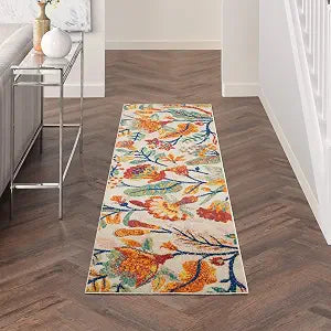 Nourison Home Allur Ivory Multicolor 2'3" x 7'6" Area Rug - Easy Clean, Non Shedding, Bed Room, Living Room, Dining Room, Kitchen (8' Runner)