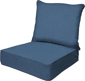 Honeycomb Outdoor Heritage Deep Seat, 24 x 23, Textured Solid Pacific Blue Chair Cushion with Removable Cover, for Patio Furniture