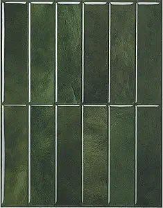 Smart Tiles SMART TILES Peel and Stick Backsplash - 5 Sheets of 11.43'' x 9'' - 3D Adhesive Peel and Stick Tile Backsplash for Kitchen, Bathroom, Wall Tile, Sefrou Green