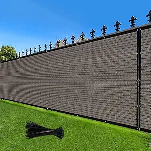 LOVE STORY 6'x50' Fence Privacy Screen Outdoor Mesh Fencing Covers Screen Fence Wind Block with Grommets for Patio Garden Wall Backyard, Brown (We Make Custom Size)