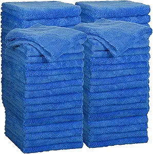 Shimeyao 40 Pcs 16 x 16 Inch Microfiber Towels for Cars, 500 GSM Edgeless Plush Car Detailing Towels, Lint Free Scratch Free Cleaning Cloths for Drying, Washing, Polishing, Waxing, Home (Dark Blue)