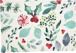 Christmas Foliage and Candy Canes Placemats (Set of 4)