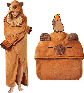 Moyel Capybara Gifts Cute Capybara Wearable Blanket Hoodie Funny Birthday Gifts for Women Adults Teen Girls Valentines Day Anniversary Present for Daughter Granddaughter Wife
