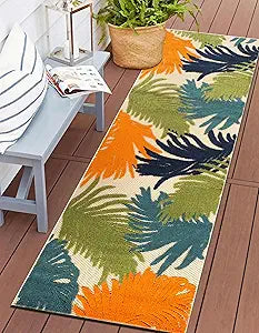 Rugshop Lucca Contemporary Floral Indoor/Outdoor 2' 7" X 8' Multi