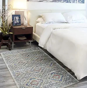 Nourison Home Concerto Vintage Blue/Ivory 3' x 5' Area -Rug, Easy -Cleaning, Non Shedding, Bed Room, Living Room, Dining Room, Kitchen (3x5)