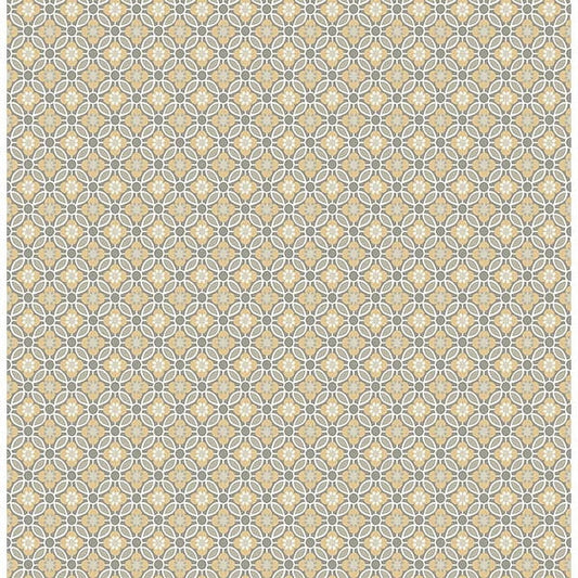 A-Street Prints Audra Mustard Floral Wallpaper