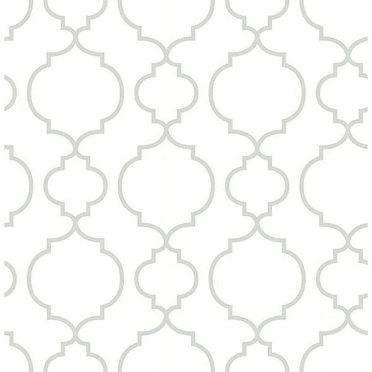A-Street Prints Desiree White Quatrefoil Wallpaper