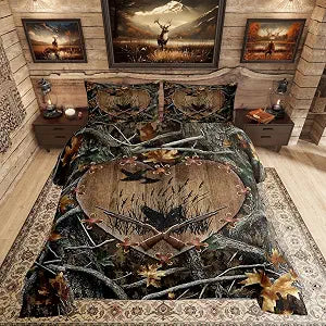 Erosebridal Camo Mallard Comforter Set Queen Size for Kids Boys Girls