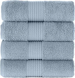MAURA Basics Hand Towels for Bathroom with Hanging Hook Loops. Soft, Durable, Long Lasting and Absorbent Hand Towel Sets for Bathroom, American Standard Size 16"x28", Blue Gray