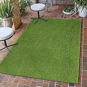 Superior Artificial Grass Indoor Outdoor Area Rug, Faux Turf, Fake Grass for Backyard, Playground, Patio, Dog Pet Training, Synthetic Lawn, Floor Decor, Rubber Back, 3' x 5', Grass Green