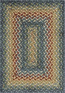 Maples Rugs Marion Bohemian Braided-Style Print Area Rug  Made in USA  Washable, Non-Slip Low-Profile Small Indoor Rug for Entryway & Kitchen, 46" x 30", Multi-Color