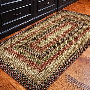 Homespice Gingerbread Jute Braided Rugs 2x3' - Easy to Maintain Kitchen Rugs for Country Kitchen Decor, No Shed Jute, Reversible and Durable