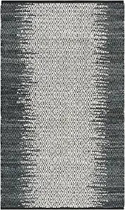 SAFAVIEH Vintage Leather Collection Accent Rug - 3' x 5', Grey & Cream, Handmade Leather, Ideal for High Traffic Areas in Entryway, Living Room, Bedroom (VTL101A)