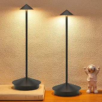 Portable Led Cordless Lamp Table Light 2 Pack, Rechargeable 6000mAh Battery Outdoor Table Lamp for Dinning Restaurant Patio Bedroom Camping, IP54 Waterproof, Dimmable