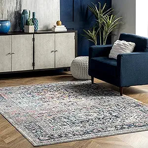 nuLOOM Lilah Blue Medallion Power Loomed Area Rug, 2' x 3'