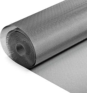 fowong 304 Stainless Steel Mesh Window Screen Roll 35INx16FT Black Metal Window Screen Replacement, Wire Mesh for Door, Patio, Porch, Chicken Pet Cages, DIY, Easy to Cut and Install (20 x 22 Mesh)