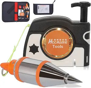 Plumb Bob Magnetic -10.7 oz(305g) Plumb Rite With 14.5 ft(4.5m) String,Sharpener,2 Pencils,Line Reel Used in Construction Can Automatically Stretch the Line and Quickly Stabilize the Plumbob