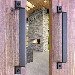 2 Pack 12" Straight Bar Barn Door Handle, Matte Black Gate Pull