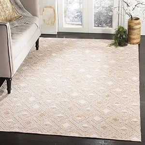 SAFAVIEH Montauk Collection Accent Rug - 3' x 5', Peach & Ivory, Handmade Cotton, Ideal for High Traffic Areas in Entryway, Living Room, Bedroom (MTK614O)