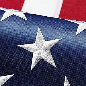 XIFAN Premium American Flag 6x10 ft for Outside, Heavy Duty Large US Flag Outdoor for High Wind, All Weather Fade Resistant Waterproof Giant USA Flags with Big Embroidered Stars, 3 Brass Grommets