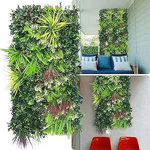 ODTORY Artificial Hedge Grass Wall Panel: 40" x 20" UV-Anti Faux Boxwood Ivy Greenery Backdrop, Fake Green Plant Fence for Indoor & Outdoor Privacy Screen and Home Decor