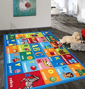 Rugshop Alphabet Symbols Non-Skid Kids Learning Area Rug Multi 3'3" x 4'7"